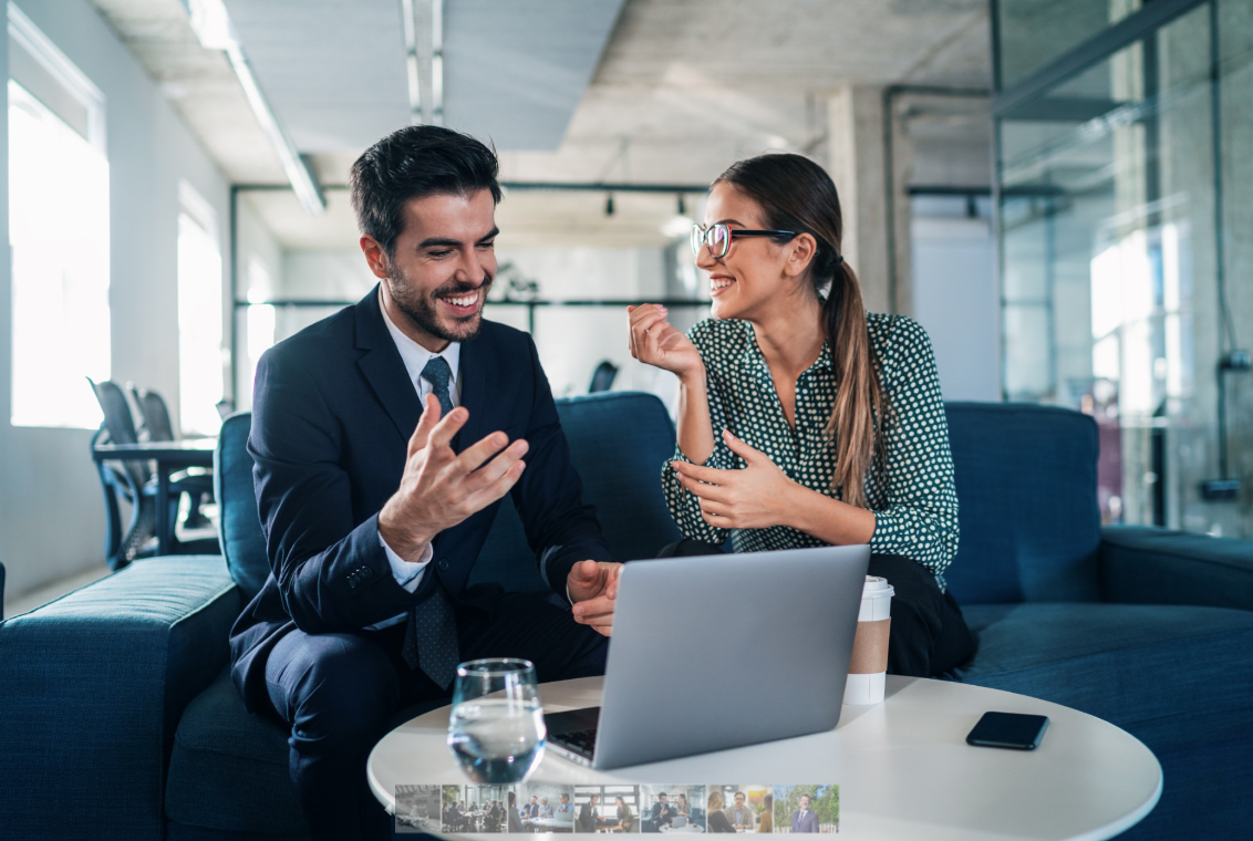 Professionals meeting in a modern office